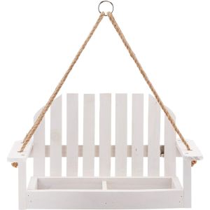 Audubon/Woodlink - Rustic Farmhouse Platform Swing Feeder - White Audubon/Woodlink - Rustic Farmhouse Platform Swing Feeder - White