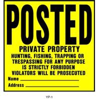 Hy-Ko - Sign Posted Private - Yellow - 11 x 11 Inch Hy-Ko - Sign Posted Private - Yellow - 11 x 11 Inch
