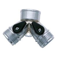 Melnor - Two-Way Hose Connector - Chrome Melnor - Two-Way Hose Connector - Chrome