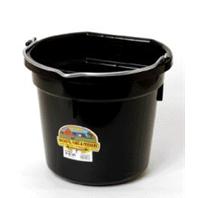 Miller Mfg - Flat Back Plastic Bucket - Black - 20 Quart Miller Mfg - Flat Back Plastic Bucket - Black - 20 Quart