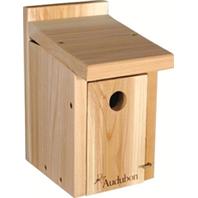 Audubon/Woodlink - Cedar Wood Wren/Chickadee House - Tan - 6.75 x 6.25 x 11 Inch Audubon/Woodlink - Cedar Wood Wren/Chickadee House - Tan - 6.75 x 6.25 x 11 Inch