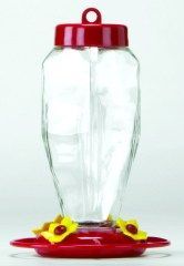 Gardner Equipment - Glass Hummingbird Feeder - Red - 24 oz Gardner Equipment - Glass Hummingbird Feeder - Red - 24 oz